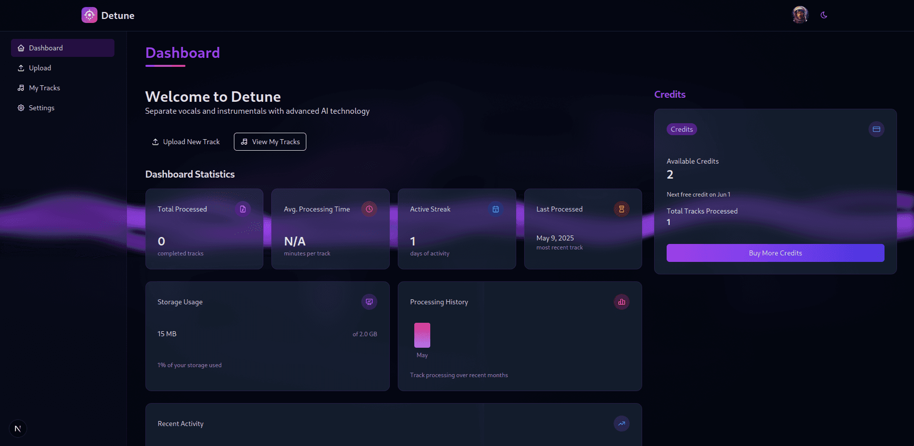 Detune interface